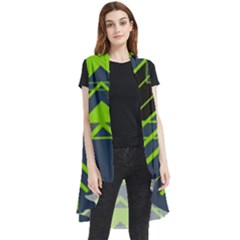 Abstract Geometric Design    Sleeveless Chiffon Waistcoat Shirt