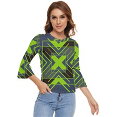 Abstract Geometric Design    Bell Sleeve Top