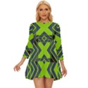 Abstract geometric design    Long Sleeve Babydoll Dress View1