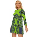 Abstract geometric design    Long Sleeve Babydoll Dress View2