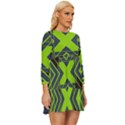 Abstract geometric design    Long Sleeve Babydoll Dress View3