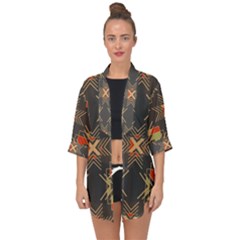 Abstract Geometric Design    Open Front Chiffon Kimono by Eskimos