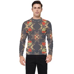 Abstract Geometric Design    Men s Long Sleeve Rash Guard by Eskimos