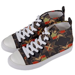 Abstract Geometric Design    Women s Mid-top Canvas Sneakers by Eskimos