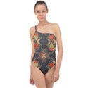 Abstract geometric design    Classic One Shoulder Swimsuit View1