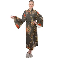 Abstract Geometric Design    Maxi Velour Kimono by Eskimos