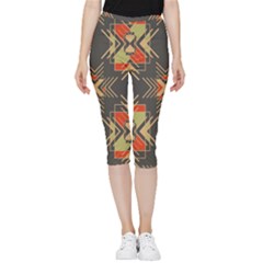 Abstract Geometric Design    Inside Out Lightweight Velour Capri Leggings  by Eskimos