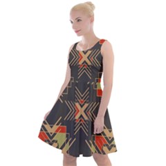 Abstract Geometric Design    Knee Length Skater Dress by Eskimos