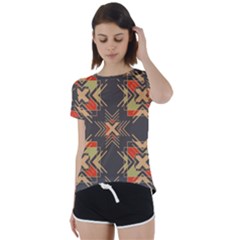 Abstract Geometric Design    Short Sleeve Foldover Tee by Eskimos