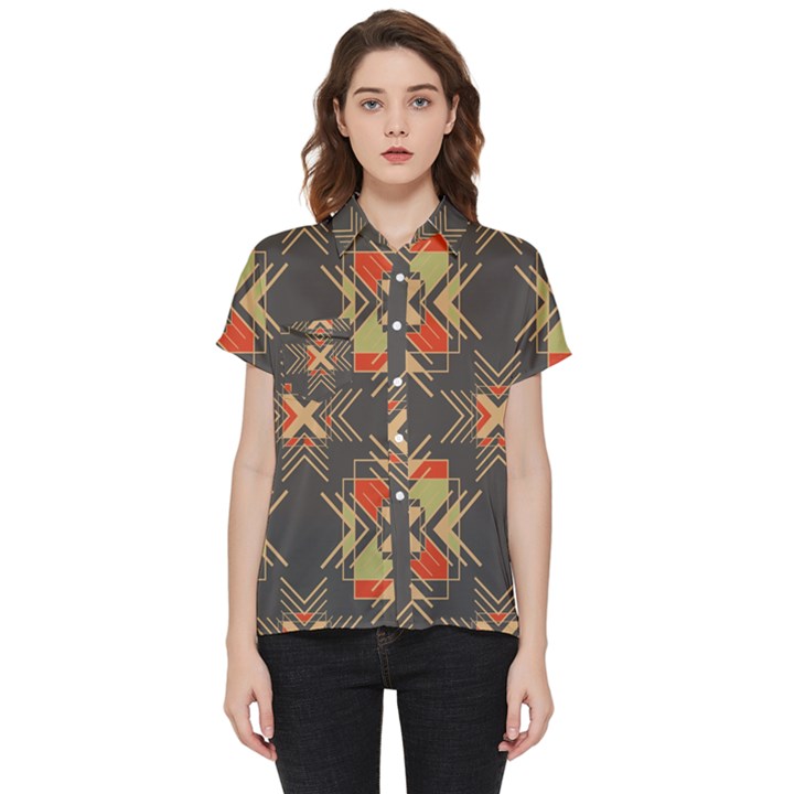 Abstract geometric design    Short Sleeve Pocket Shirt