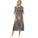 Abstract geometric design    Bow Sleeve Chiffon Midi Dress View1