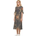 Abstract geometric design    Bow Sleeve Chiffon Midi Dress View2