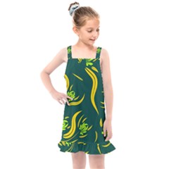 Folk Flowers Print Floral Pattern Ethnic Art Kids  Overall Dress by Eskimos