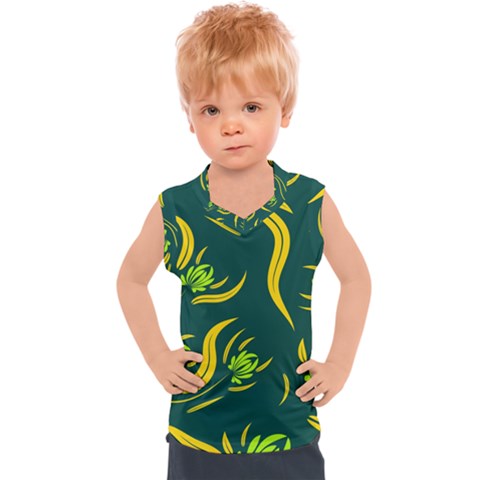 Folk Flowers Print Floral Pattern Ethnic Art Kids  Sport Tank Top by Eskimos