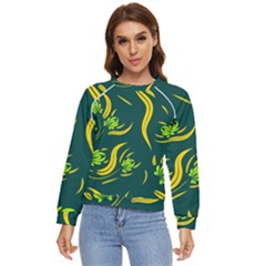 Folk Flowers Print Floral Pattern Ethnic Art Women s Long Sleeve Raglan Tee