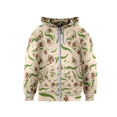 Folk Flowers Print Floral Pattern Ethnic Art Kids  Zipper Hoodie by Eskimos