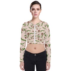 Folk Flowers Print Floral Pattern Ethnic Art Long Sleeve Zip Up Bomber Jacket by Eskimos