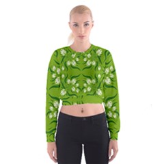 Floral Folk Damask Pattern  Cropped Sweatshirt by Eskimos