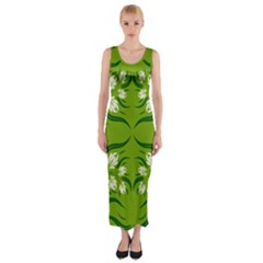 Floral Folk Damask Pattern  Fitted Maxi Dress by Eskimos