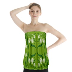 Floral Folk Damask Pattern  Strapless Top by Eskimos