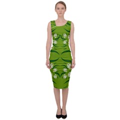 Floral Folk Damask Pattern  Sleeveless Pencil Dress by Eskimos