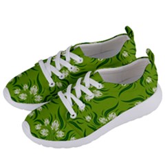 Floral Folk Damask Pattern  Women s Lightweight Sports Shoes by Eskimos