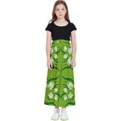 Floral Folk Damask Pattern  Kids  Flared Maxi Skirt by Eskimos