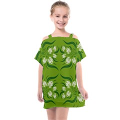 Floral Folk Damask Pattern  Kids  One Piece Chiffon Dress by Eskimos