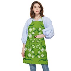 Floral Folk Damask Pattern  Pocket Apron by Eskimos