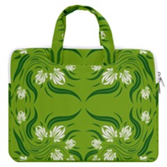 Floral Folk Damask Pattern  Macbook Pro Double Pocket Laptop Bag by Eskimos