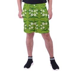 Floral Folk Damask Pattern  Men s Pocket Shorts by Eskimos