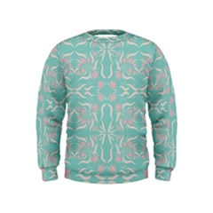 Floral Folk Damask Pattern  Kids  Sweatshirt by Eskimos