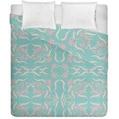 Floral Folk Damask Pattern  Duvet Cover Double Side (california King Size) by Eskimos