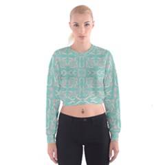 Floral Folk Damask Pattern  Cropped Sweatshirt by Eskimos