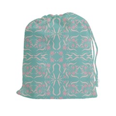 Floral Folk Damask Pattern  Drawstring Pouch (2xl)