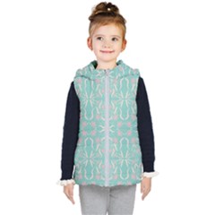 Floral Folk Damask Pattern  Kids  Hooded Puffer Vest by Eskimos