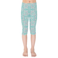 Floral Folk Damask Pattern  Kids  Capri Leggings  by Eskimos