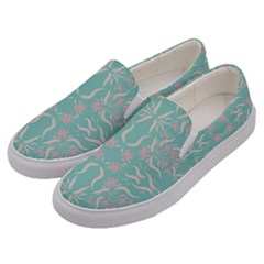 Floral Folk Damask Pattern  Men s Canvas Slip Ons by Eskimos