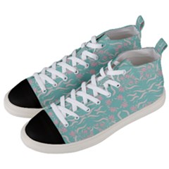 Floral Folk Damask Pattern  Men s Mid-top Canvas Sneakers by Eskimos