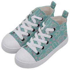 Floral Folk Damask Pattern  Kids  Mid-top Canvas Sneakers by Eskimos