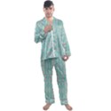 Floral folk damask pattern  Men s Long Sleeve Satin Pajamas Set View1