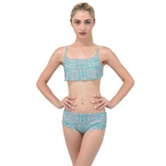 Floral Folk Damask Pattern  Layered Top Bikini Set by Eskimos