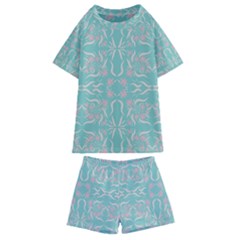 Floral Folk Damask Pattern  Kids  Swim Tee And Shorts Set by Eskimos