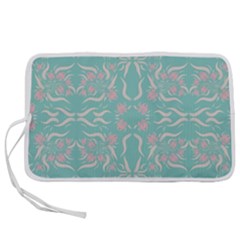 Floral Folk Damask Pattern  Pen Storage Case (l) by Eskimos