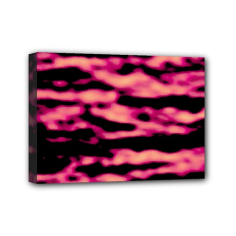 Pink  Waves Abstract Series No2 Mini Canvas 7  X 5  (stretched) by DimitriosArt