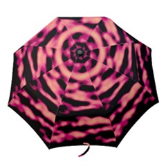 Pink  Waves Abstract Series No2 Folding Umbrellas by DimitriosArt