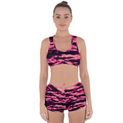 Pink  Waves Abstract Series No2 Racerback Boyleg Bikini Set by DimitriosArt