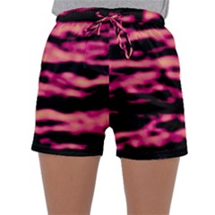 Pink  Waves Abstract Series No2 Sleepwear Shorts by DimitriosArt