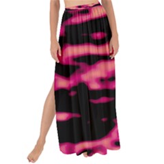 Pink  Waves Abstract Series No2 Maxi Chiffon Tie-up Sarong by DimitriosArt