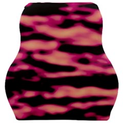 Pink  Waves Abstract Series No2 Car Seat Velour Cushion  by DimitriosArt